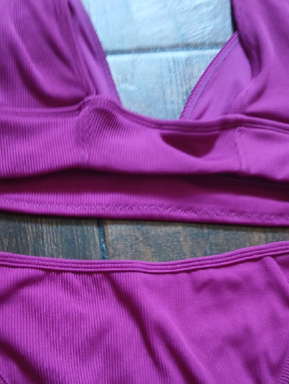 Source Unknown Fuchsia Ribbed Bikini Set - Picture 4 of 5
